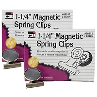 Charles Leonard 1.25" Magnetic Spring Clips, 2 Packs of 24