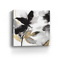 Lumaprints Black Petals Gold Leaves I Giclée Canvas