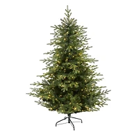 6ft. Pre-Lit Swedish Fir Artificial Christmas Tree with Warm White LED Lights