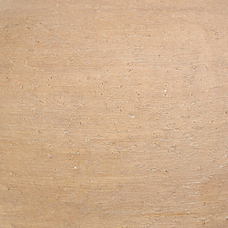 17" Beige Ceramic Wide Textured Vase