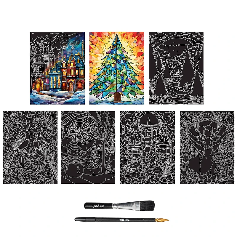 Brea Reese™ 6" x 8" Stained Glass Scratch Art Paper Pad