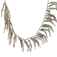 6ft. Cedar & Red Berry Glitter Garland by Ashland®