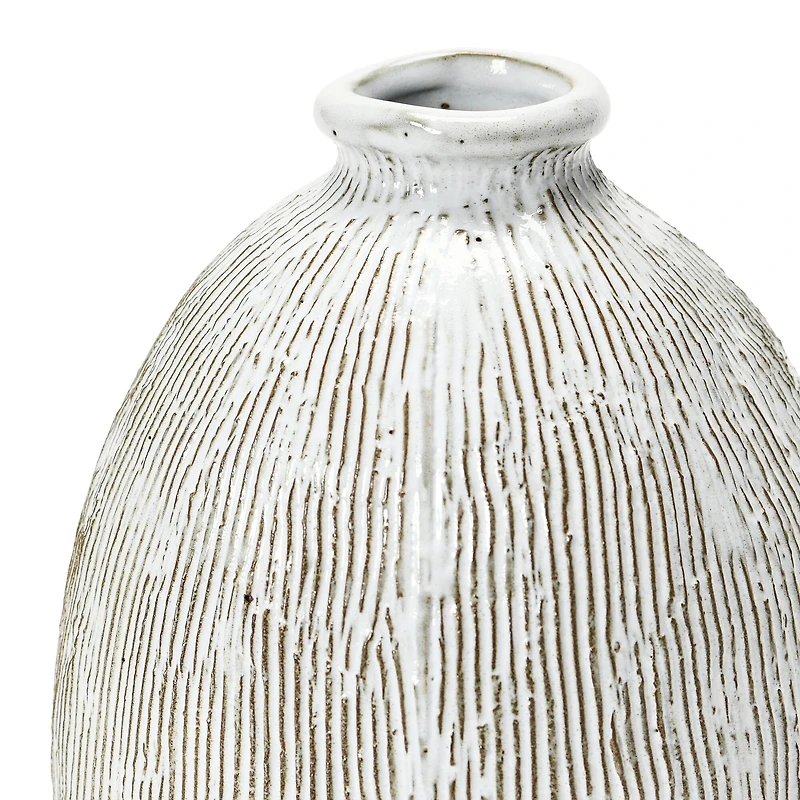 Hello Honey® 8" White Terra Cotta Vase