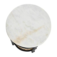 Hello Honey® 28" Round Wood End Table with Marble Top