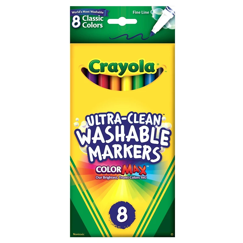 Crayola® Washable™ Classic 8 Piece Fine Line Marker Set