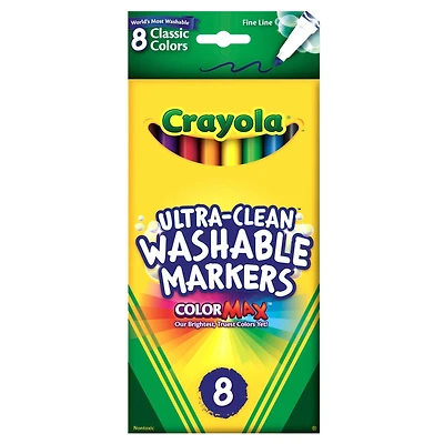 Crayola® Washable™ Classic 8 Piece Fine Line Marker Set