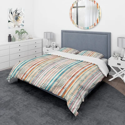 Designart 'Grunge Line' Mid-Century Modern Bedding Set