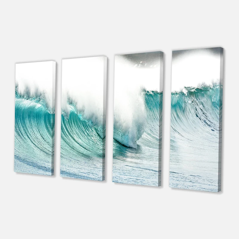 Designart - Massive Blue Waves Breaking Beach