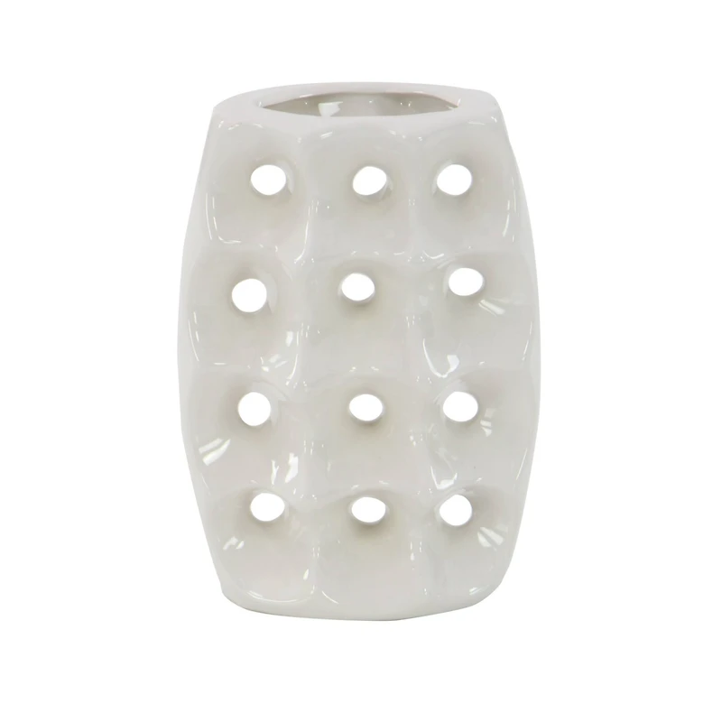 CosmoLiving by Cosmopolitan White Stoneware Modern Vase Set