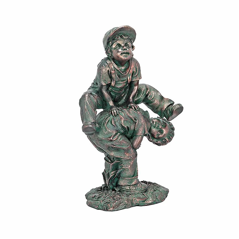 Design Toscano 16" Leap Froggin Playing Boys Garden Statue