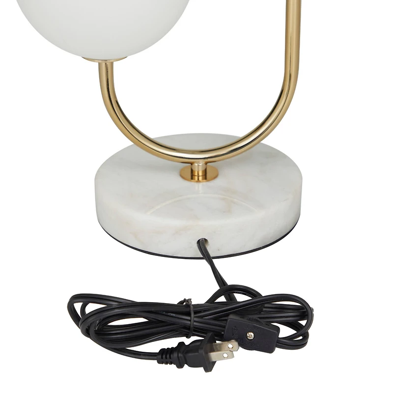 Gold Metal Contemporary Abstract Table Lamp, 10" x 11" x 18"