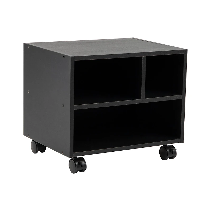 Mind Reader 15.7" Black Printer Cart with Rolling Supply Organization Shelves