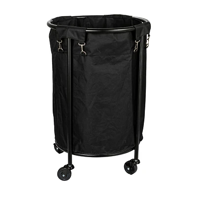 Household Essentials 32" Black Round Laundry Hamper