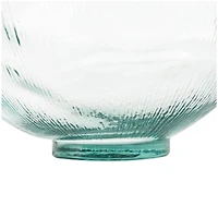 17" Clear Ribbed Round Glass Spanish Vase