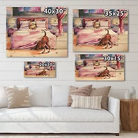 Designart - Brown Dog Looking Under the Bed