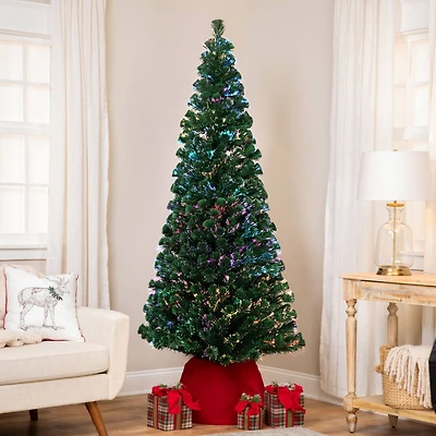 7ft. Pre-Lit Medium Fiber Optic Artificial Christmas Tree, Color Changing Lights