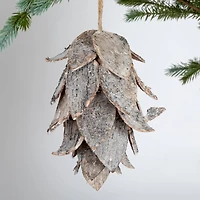 Hello Honey® 10.25" Natural Birch Bark Pinecone Ornament