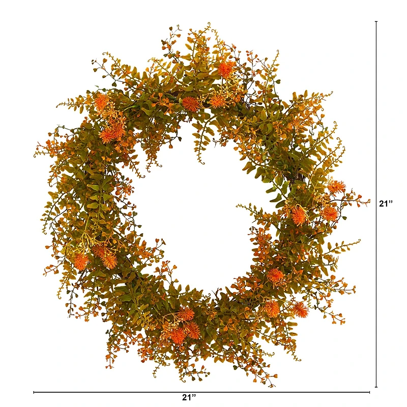 21" Autumn Fern Wreath
