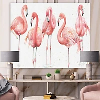Designart - Gracefully Pink Shabby flamingo