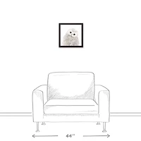 Curious Baby Owl 13.73" x 13.73" Black Framed Canvas