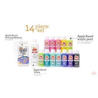 Apple Barrel® Acrylic Paints & Pour Medium 14 Piece Set
