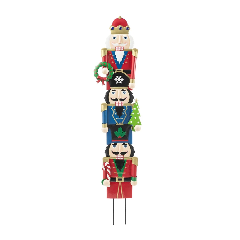 Glitzhome® Metal Nutcracker Yard Stake/Décor Accent Set