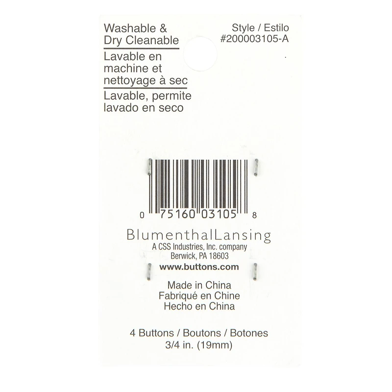 LaMode® 3/4" Beige & Stripe Buttons, 4ct.