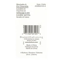 LaMode® 3/4" Beige & Stripe Buttons, 4ct.