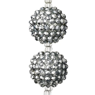 12 Pack: Silver Acrylic Faceted Round Beads, 20mm by Bead Landing™