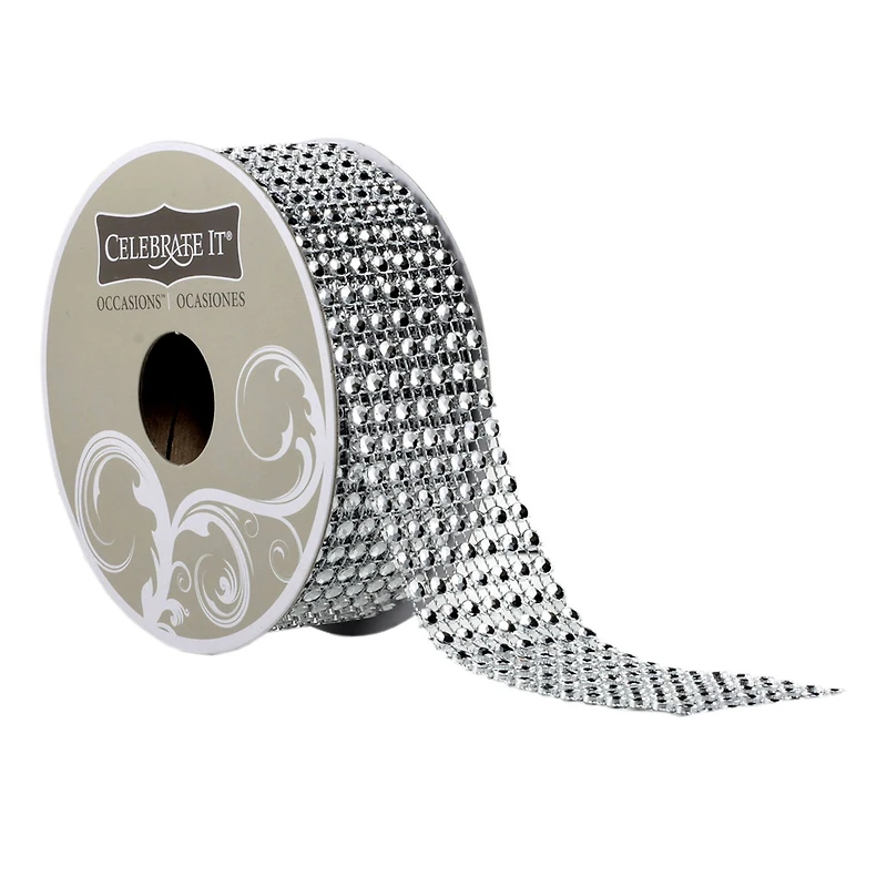 12 Pack: 1.38" Rhinestone Mesh Ribbon by Celebrate It® Occasions™
