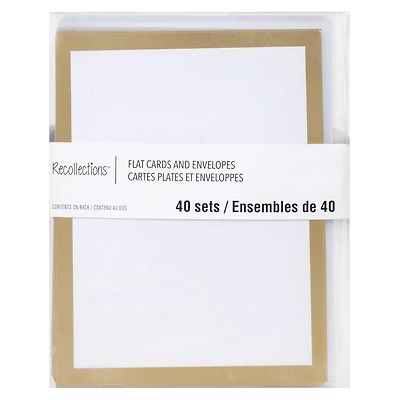 Gold Border Flat Cards & Envelopes by Recollections™, 4.25" x 5.5"