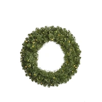 36" Pre-Lit Grand Teton Pine Wreath, Warm White LED Lights