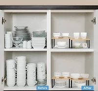 NEX™ Black & Natural Bamboo Cabinet and Counter Shelf Organizer, 4ct.