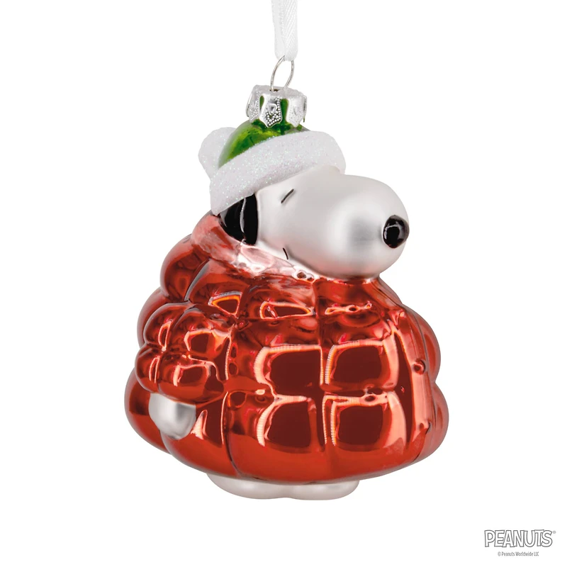 Hallmark Peanuts® 4.25" Snoopy in Puffer Coat Blown Glass Ornament