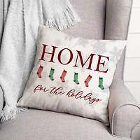 Home For Holidays Stockings Throw Pillow