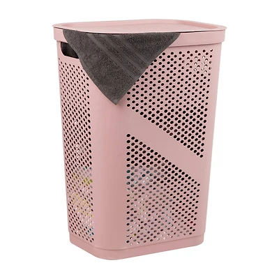 Mind Reader 60L Perforated Plastic Laundry Hamper with Lid