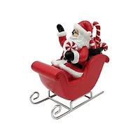 7.25" Red & White Peppermint Santa in Sleigh Tabletop Décor by Ashland®