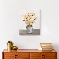 Floral Mason Jar Canvas Wall Art