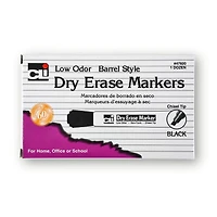 Charles Leonard Black Chisel Tip Dry Erase Markers, 3 Packs of 12