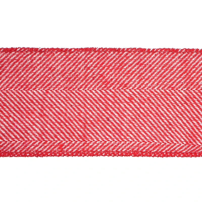 2.5" x 15ft. & White Herringbone Wired Ribbon by Celebrate It