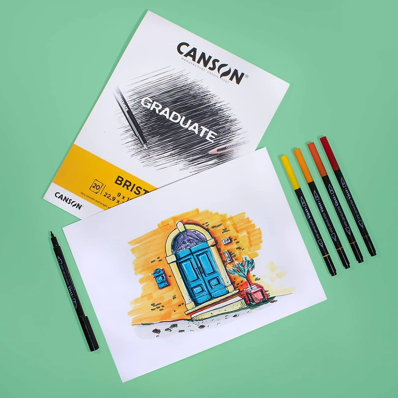 Canson® Graduate Foldover Bristol Pad, 9" x 12"