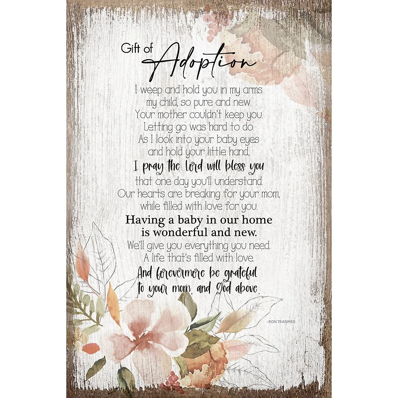 Gift Of Adoption Inspirational Wood Plaque