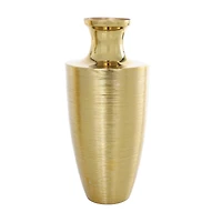Gold Aluminum Brushed Textured Vase Set