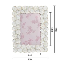 Just Jane 4" x 6" White & Gold Flower Frame by Studio Décor®