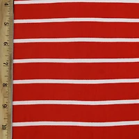 Fabric Merchants White Stripes on Double Brushed 4-Way Stretch Fabric
