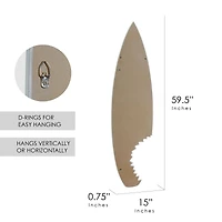 Welcome to the Beach House Shark Bite Wood Surfboard Wall Sign - 60"x15"