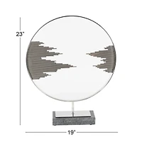 23" Black Abstract Stainless Steel Sculpture