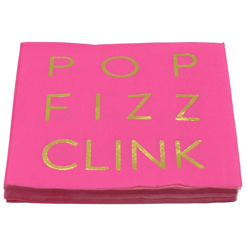 Pink Pop Fizz Clink Beverage Napkins, 20ct. by Celebrate It™