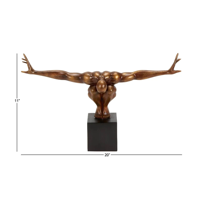 20" Bronze Human Figure Decor Sculpture