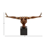 20" Bronze Human Figure Decor Sculpture